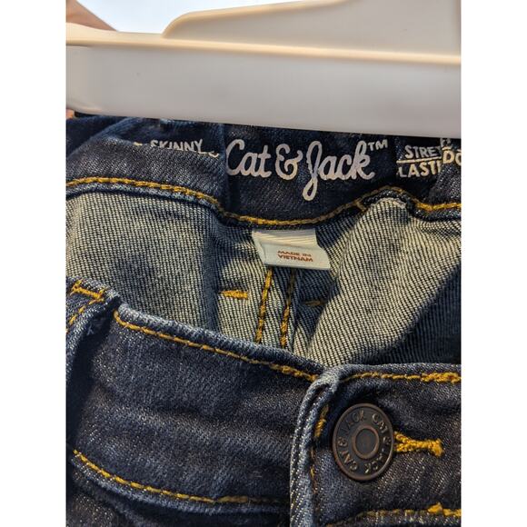 Skinny Jeans Distressed Stretchy Denim Adjustable Waist Cat & Jack 8 Pockets Zip - Picture 3 of 7